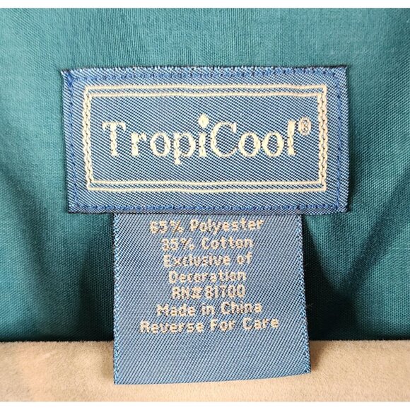 TropiCool Shirt Mens 2XL Green Guayabera Pleated Vintage Button Up Short Sleeve - Picture 3 of 11